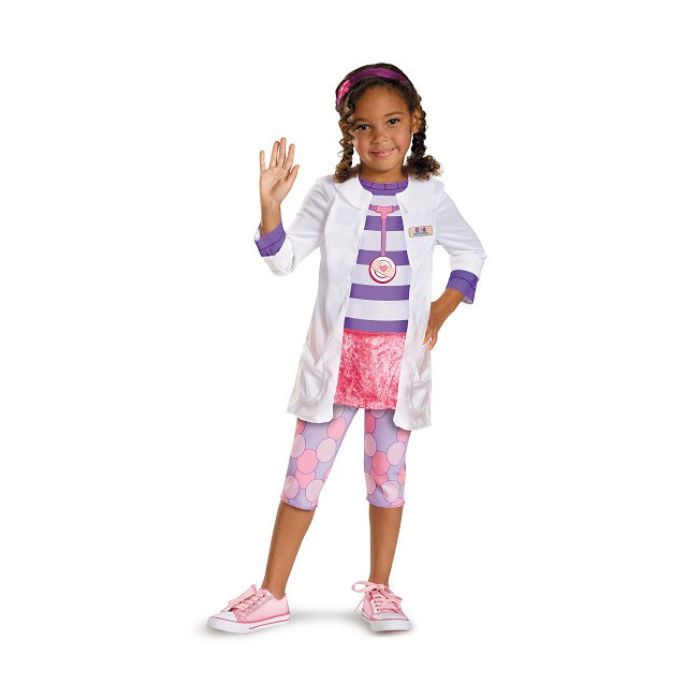 Costume tout-petit blouse de médecin blanc et mauve (3-4 ans)