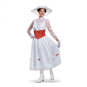 Costume femme Marry Poppins robe blanche