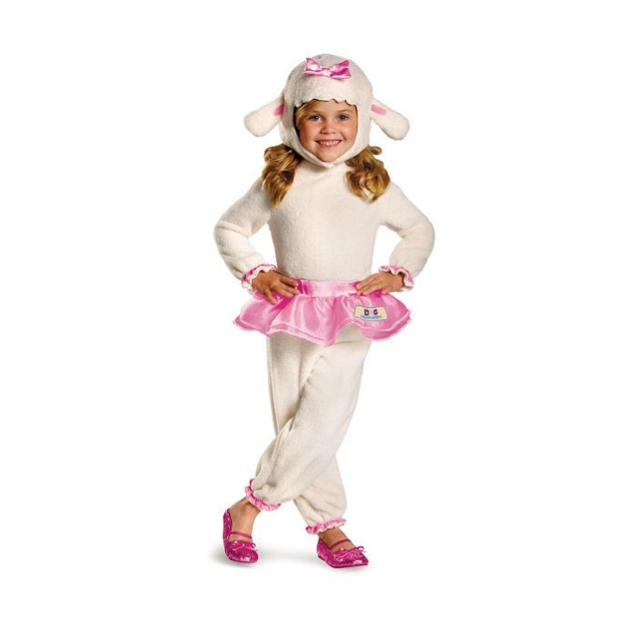 Costume tout-petit agneau blanc avec tutu rose (2 ans)