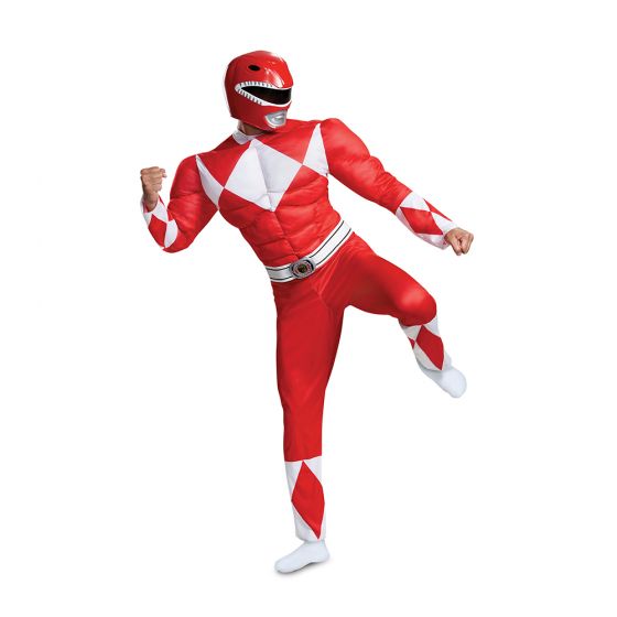 Costume homme Power Rangers rouge musclé (XL)