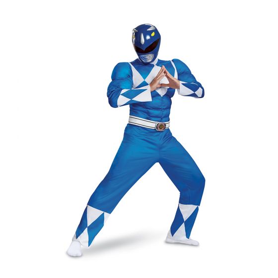 Costume homme Power Rangers bleu musclé (XL)