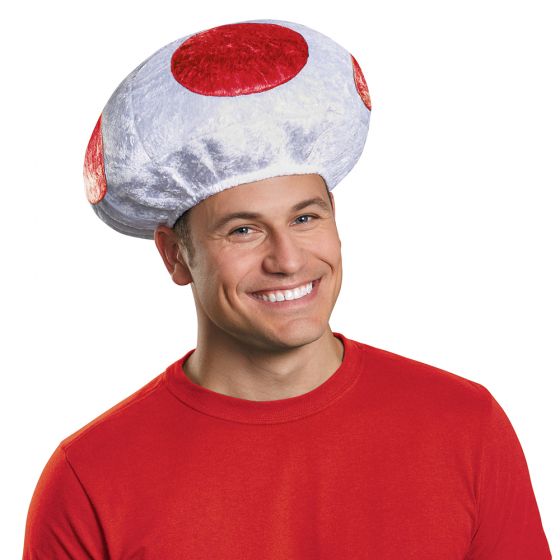 Chapeau de Super Mario Toad champignon rouge pour adulte