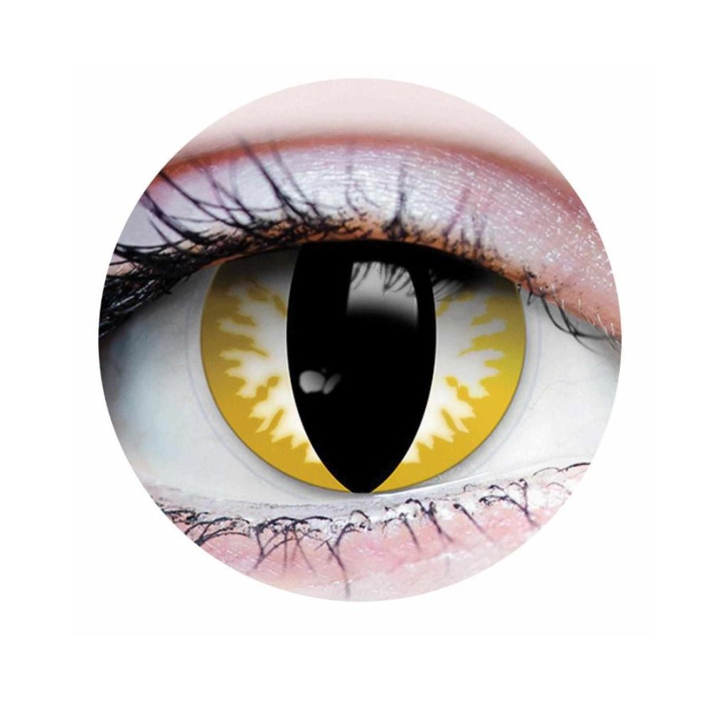 Verre de contact oeil chat jaune Thriller (1 paire)