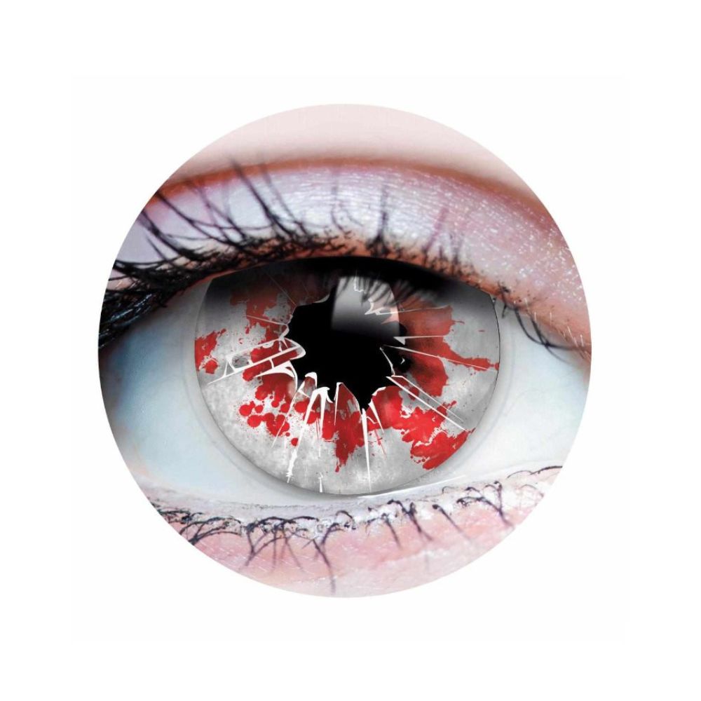 Verre de contact injecté sang rouge Shatter