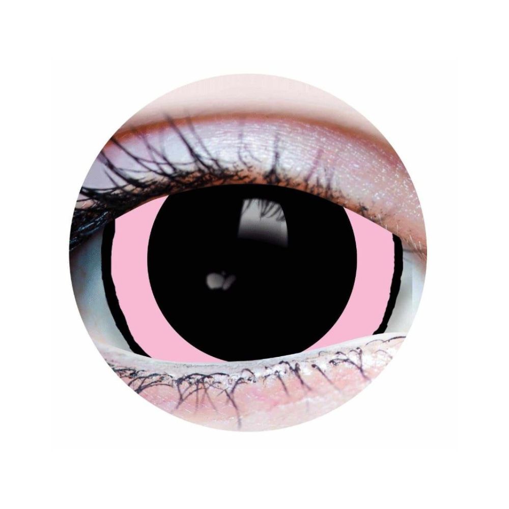 Verre de contact rose contour noir Acid I (1 paire)
