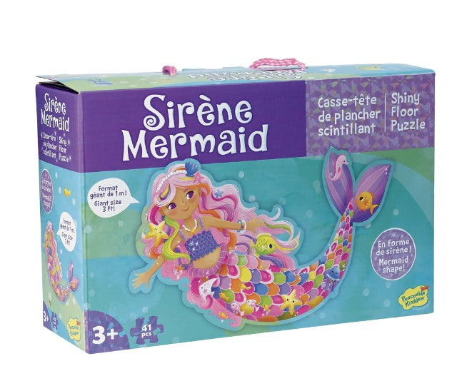Casse-tête de plancher scintillant 41 morceaux sirène (3 ans +)