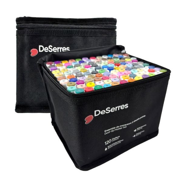 Ensemble de 120 marqueurs à l'alcool double pointe DeSerres
