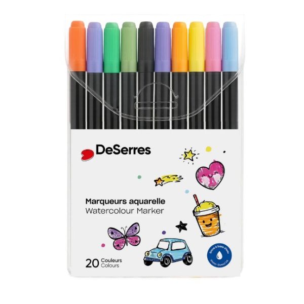 Ensemble de 24 marqueurs aquarelle DeSerres pour enfant