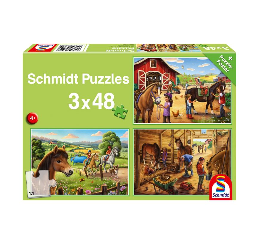Casse-tête 48 morceaux mes chevaux préférés (4 ans +, boîte de 3)