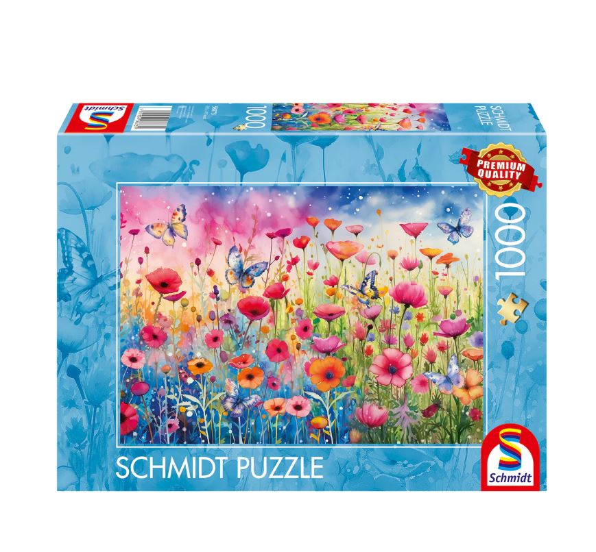 Casse-tête 1000 morceaux pré de coquelicots