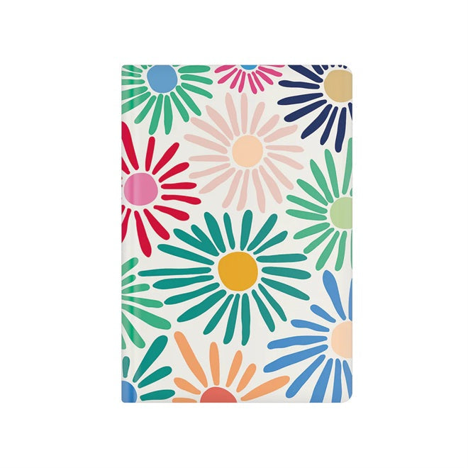 Cahier de notes 6 p x 8 po 192 pages (96 feuilles) fleurs colorées