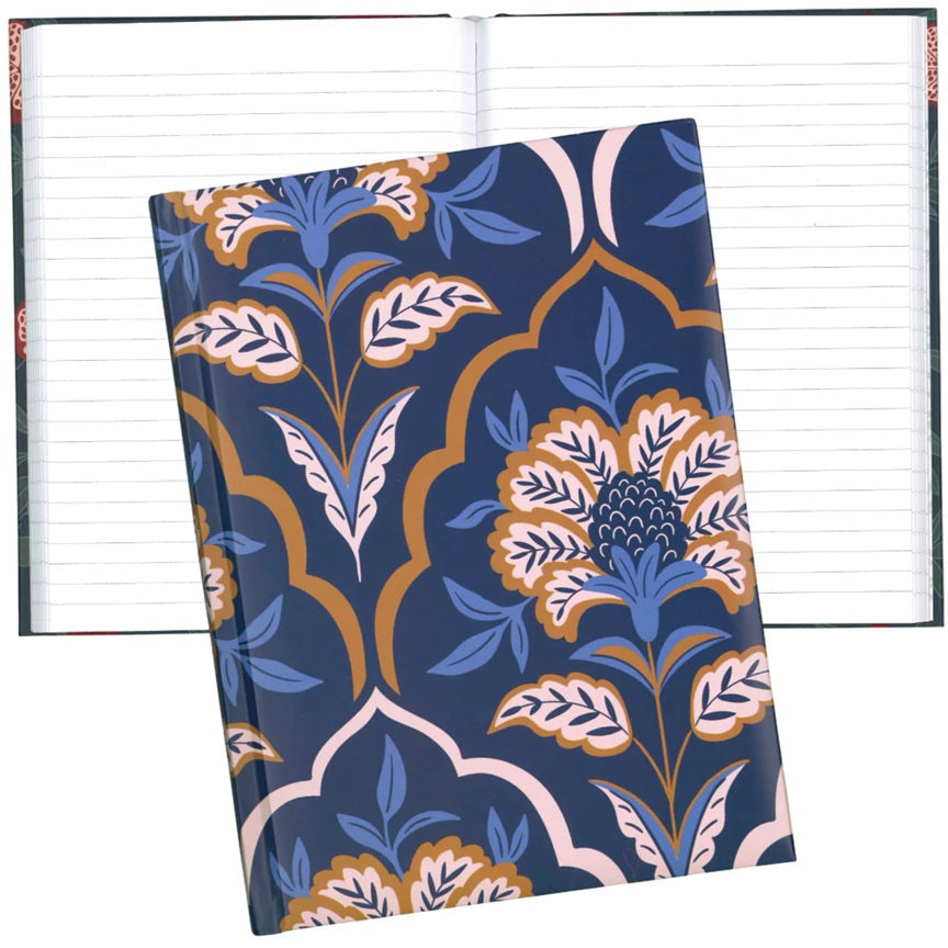 Cahier de notes 6 po x 8 po 192 pages (96 feuilles) motif bleu