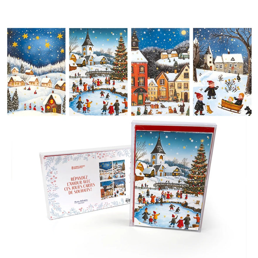 Boîte de 8 cartes de Noël sous les étoiles