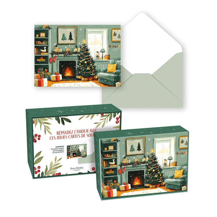 Boîte de 20 cartes de Noël vintage