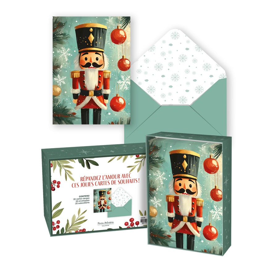 Boîte de 20 cartes de Noël Casse-noisette