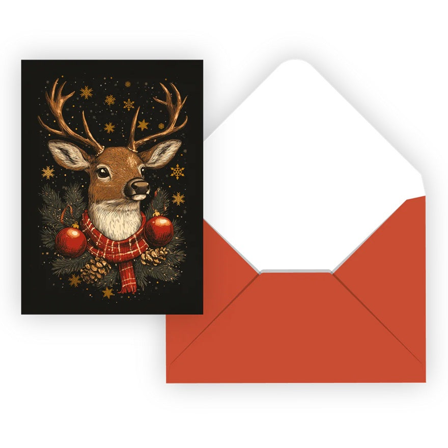 Carte de Noël individuelle Renne, le roi de l'hiver