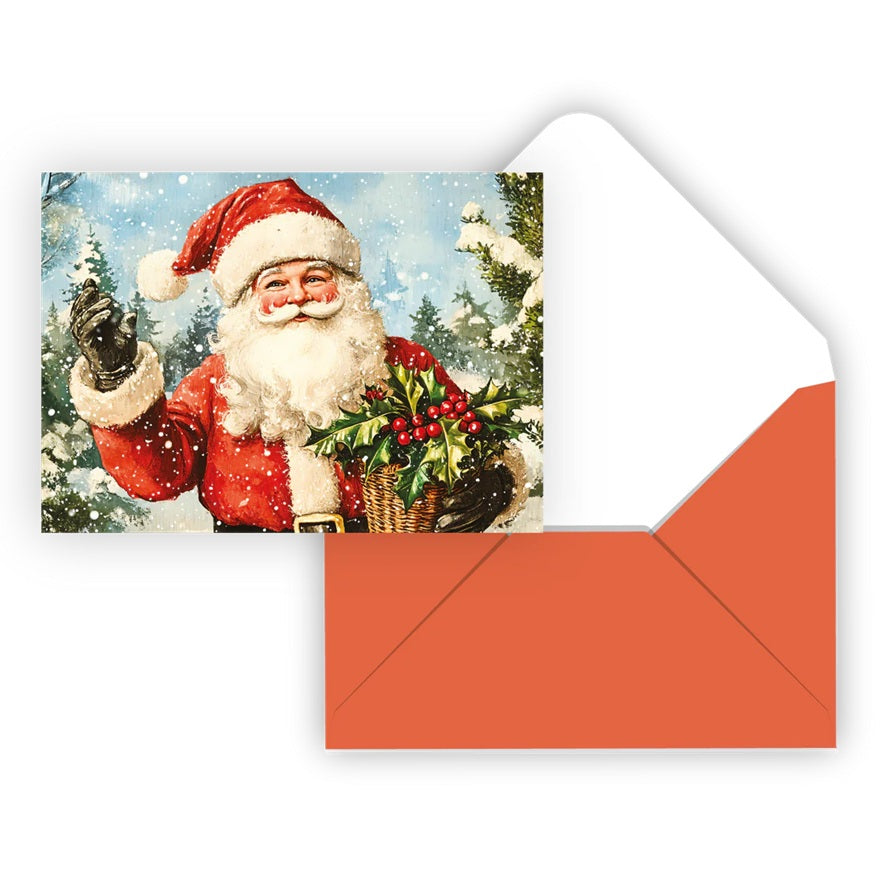 Carte de Noël individuelle Père Noël vintage