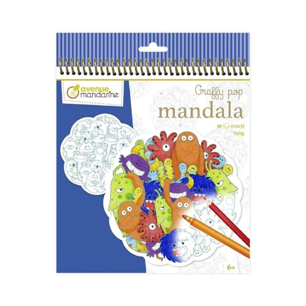 Cahier à colorier Graffy pop mandala monstres