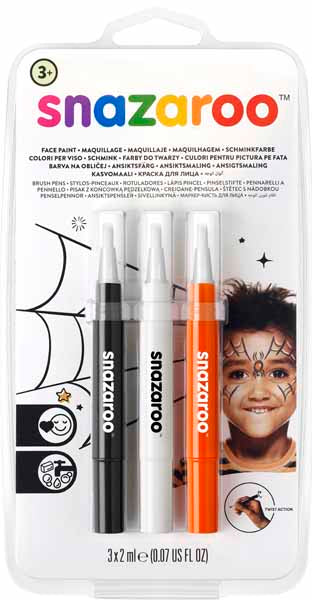 Ensemble de crayons de maquillage Snazaroo (paquet de 1 noir, 1 blanc et 1 orange)