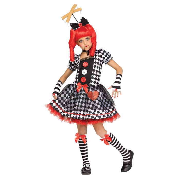 Costume enfant poupée marionnette noir et blanc