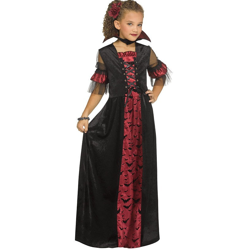 Costume enfant vampire robe rouge et noire