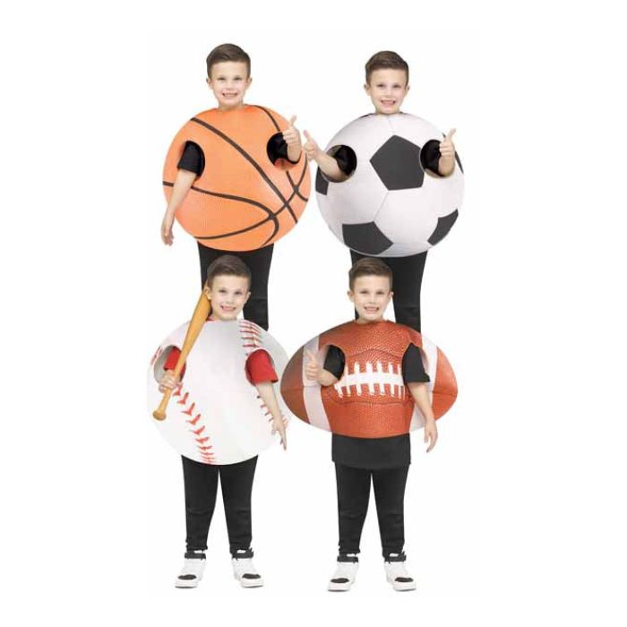 Costume tout-petit/enfant ballon de sport (taille unique, jusqu'à la taille 8)