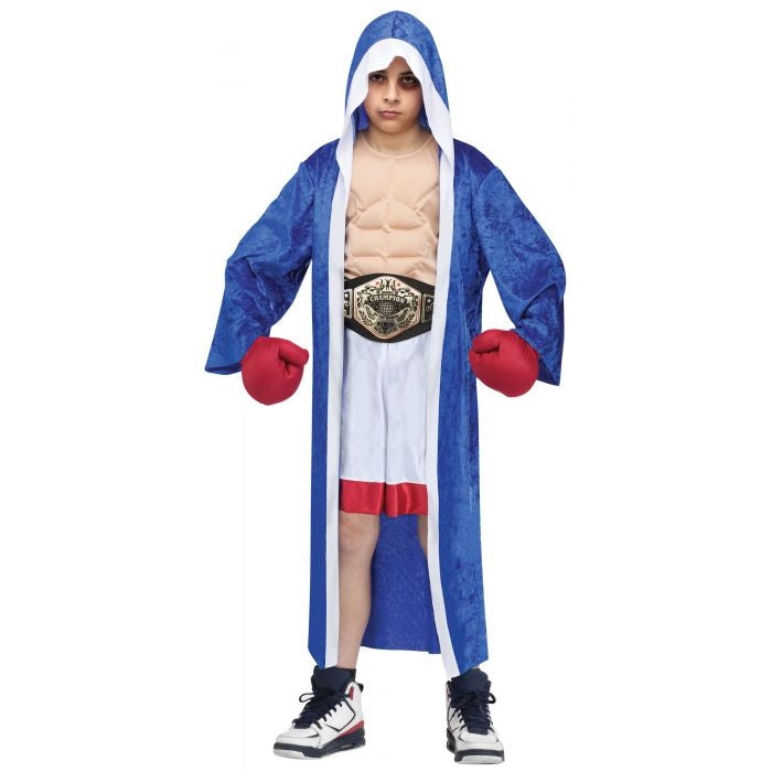 Costume enfant champion de boxe avec muscles (L)