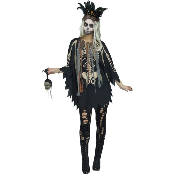 Costume femme poncho vaudou
