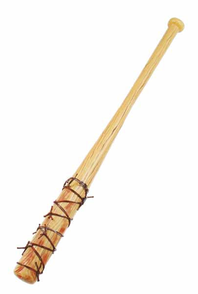 Bâton de baseball avec fil barbelé ensanglanté