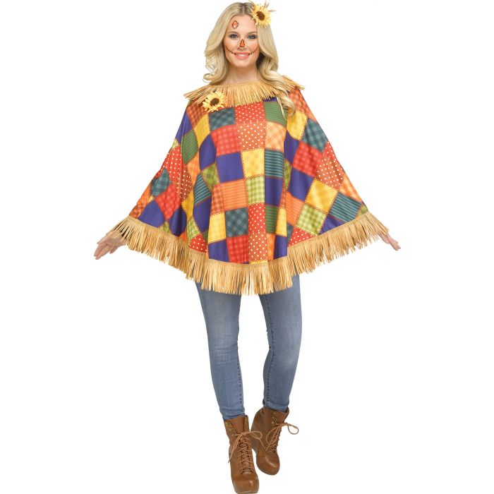 Costume femme poncho épouvantail courtepointe (STD)