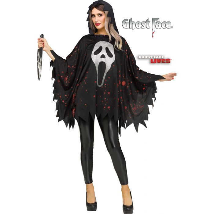 Costume femme poncho Ghostface