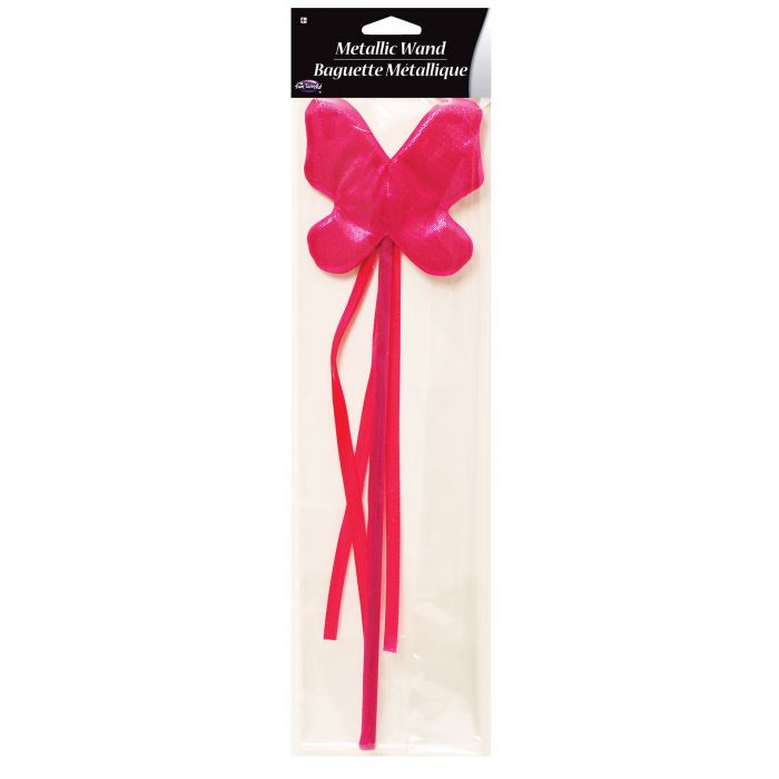 Baguette magique pour enfant papillon rose