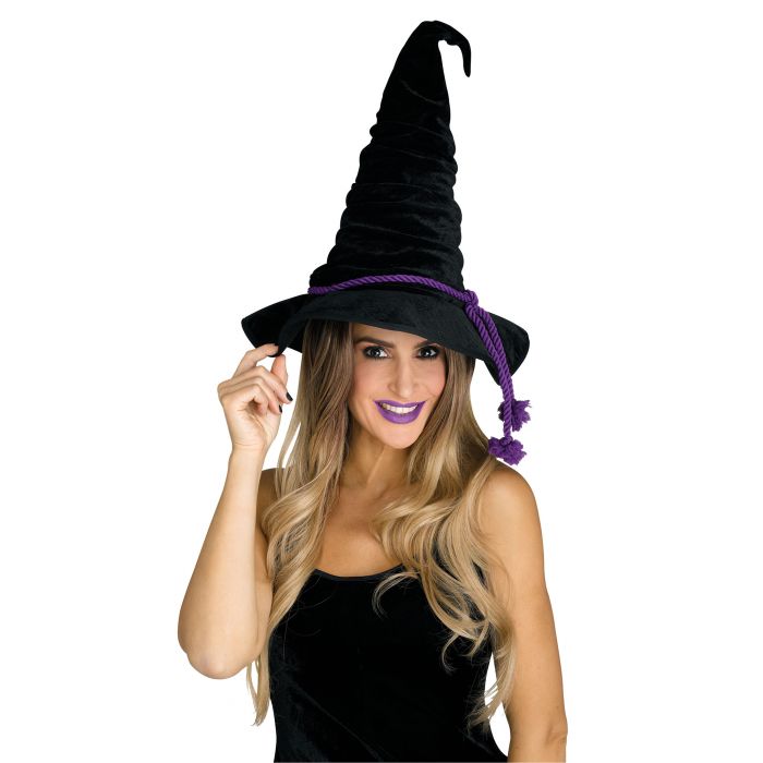 Chapeau de sorcière en velours noir