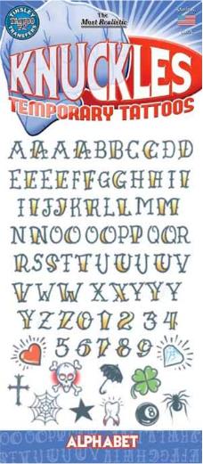 Tatouage pour jointure alphabet
