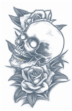 Tatouage crâne et roses