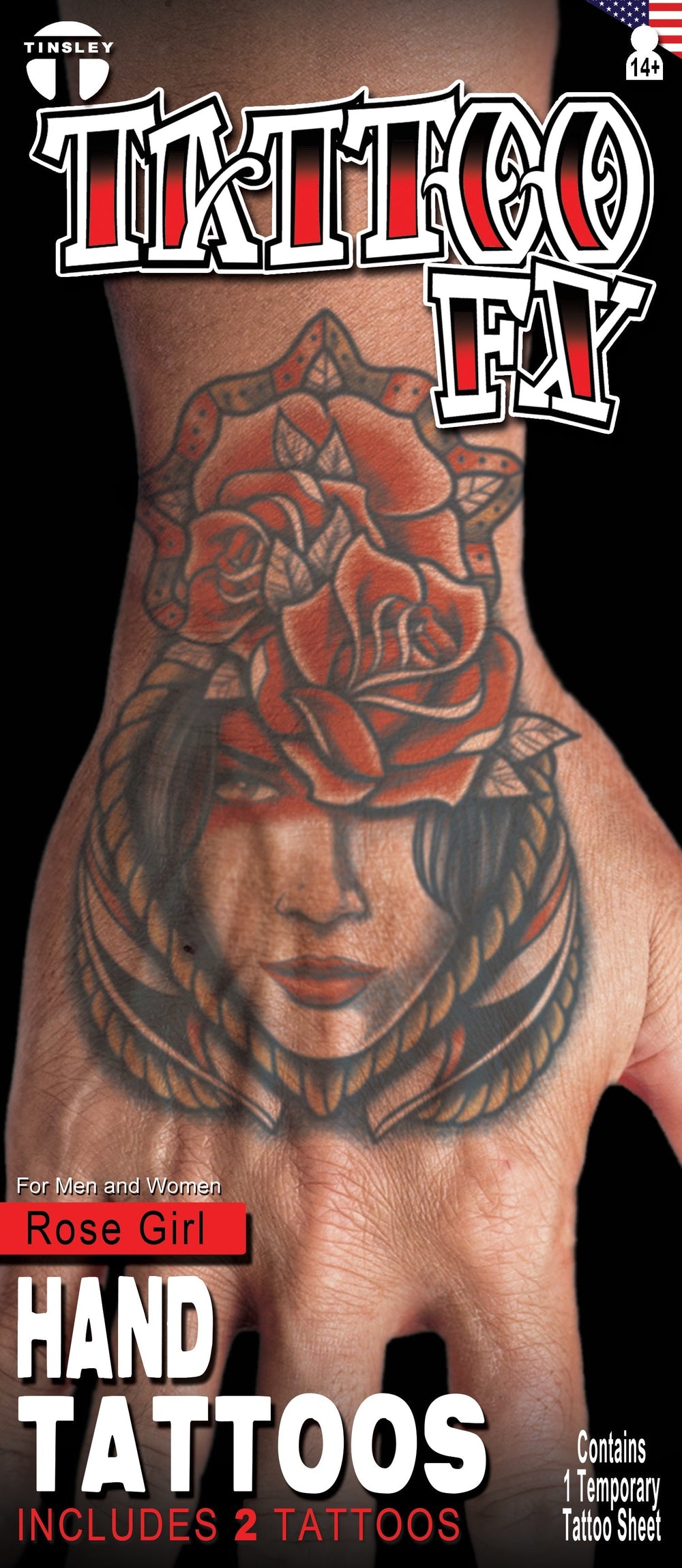 Tatouage mains fille rose