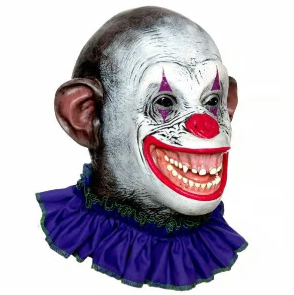 Masque en latex du singe fou du cirque