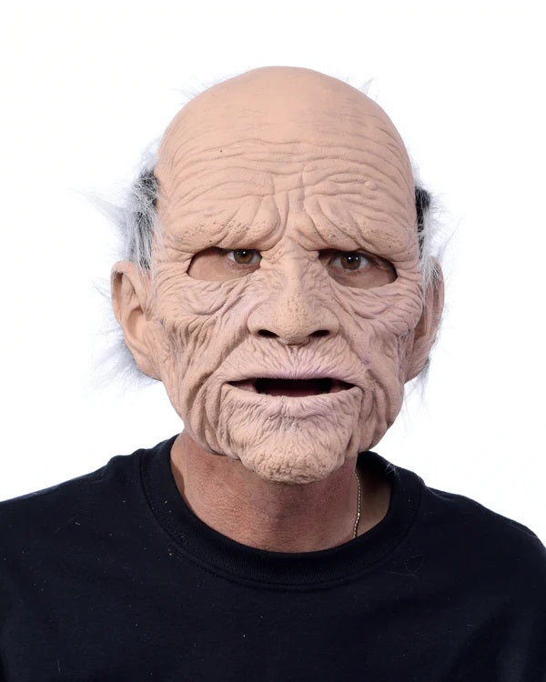 Masque réaliste Geezer homme ridé avec cheveux blanc