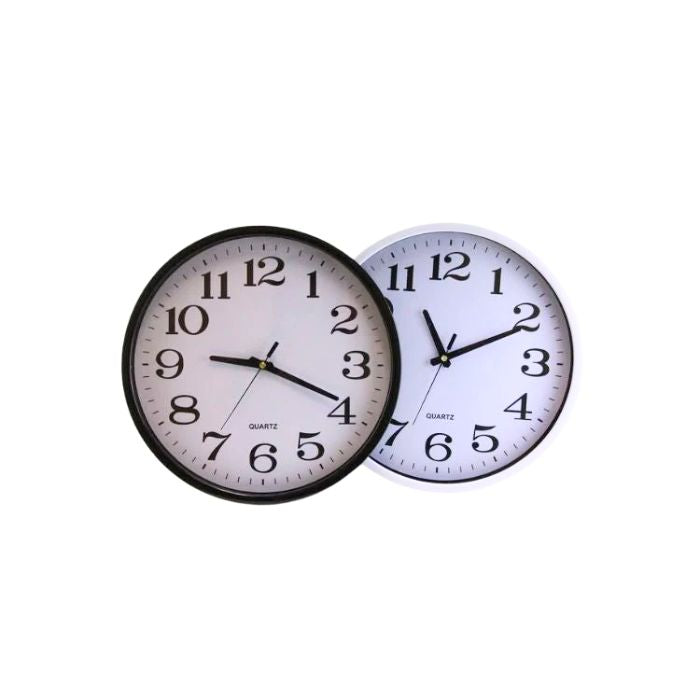 Horloge 14 po ronde blanche avec bord noir ou blanc