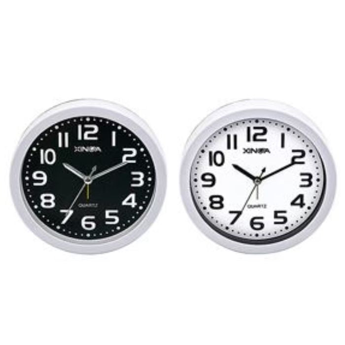 Horloge murale 6 po ronde noir / blanc