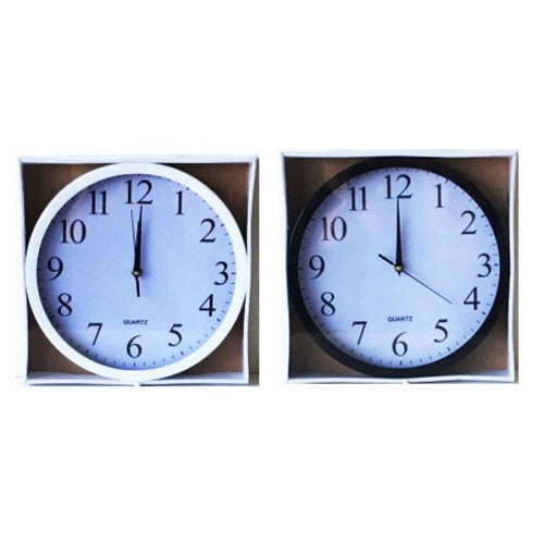 Horloge murale 9 po bord blanc ou noir
