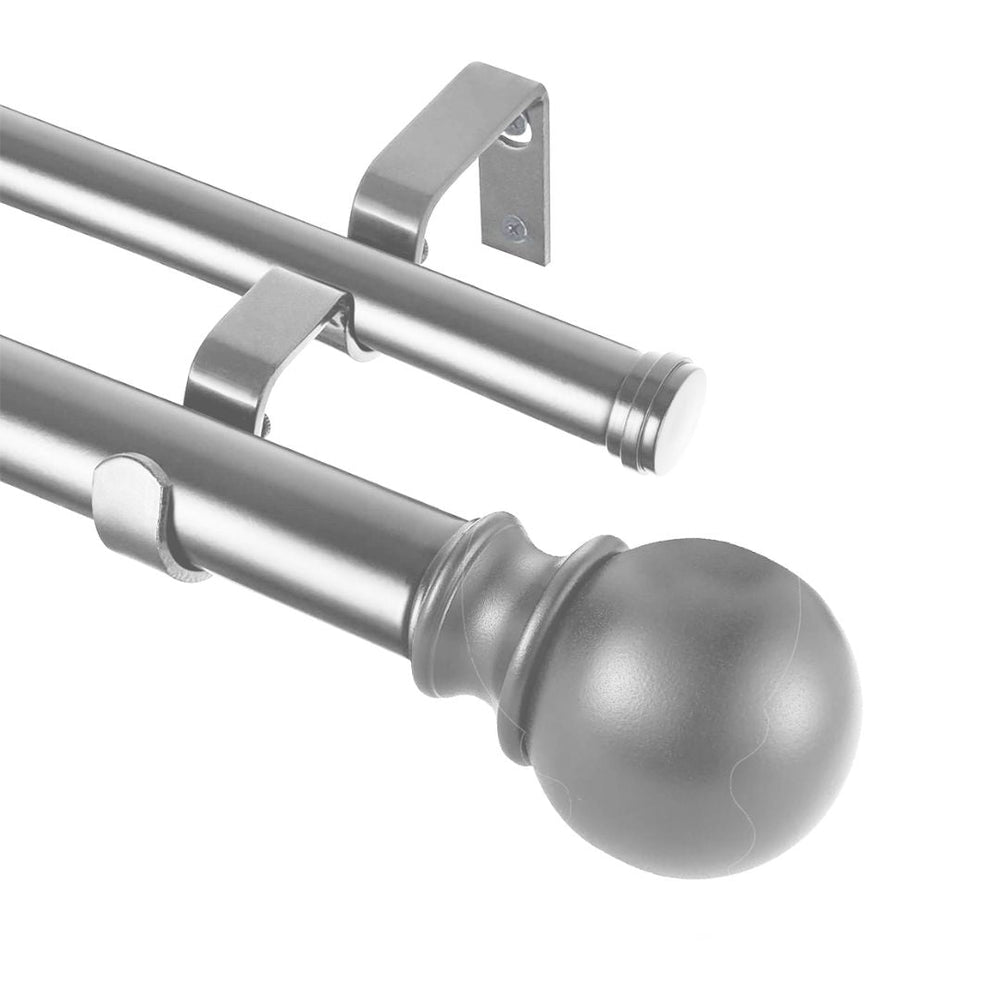 Tringle à rideau double 16-19 mm sphères argent