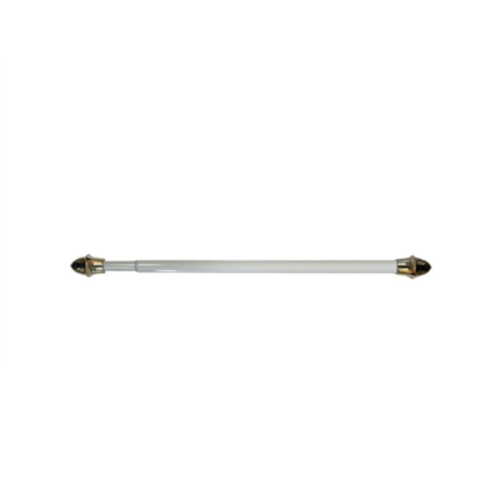 Tringle à rideau 5/8 po blanc avec embout or (support inclus)