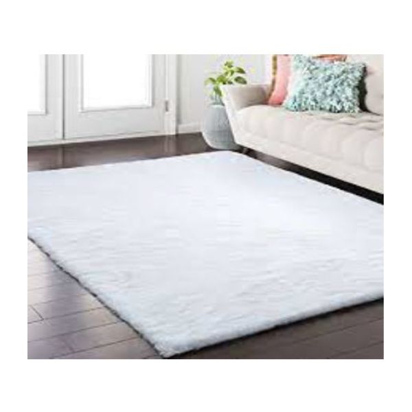Tapis fausse fourrure épaisse 36 po x 47 po blanc
