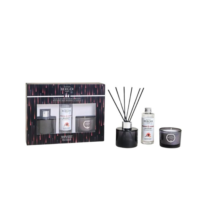 Coffret Maison Berger duo bouquet et bougie Variation avec recharge Velours d'Orient 90 ml