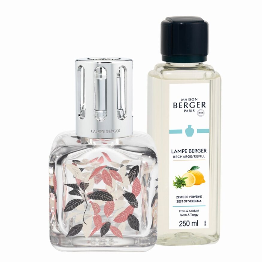 Coffret Maison Berger lampe glaçon feuillues avec recharge Zeste de verveine 250 ml