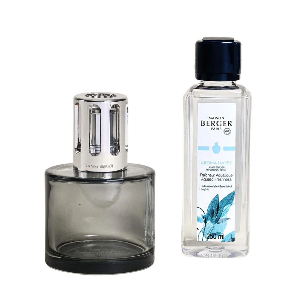 Coffret Maison Berger Aroma Happy lampe grise avec recharge Fraîcheur Aquatique 250 ml