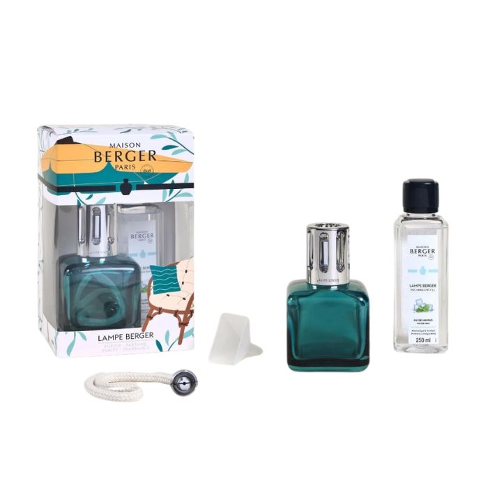 Coffret Maison Berger lampe glaçon vert avec recharge Eau des menthes 250 ml