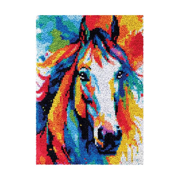 Ensemble points noués tapis 16 po x 20 po Jacarou cheval