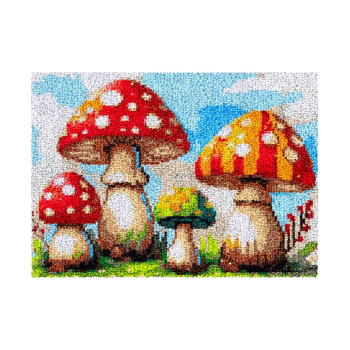Ensemble points noués tapis 16 po x 20 po Jacarou champignons